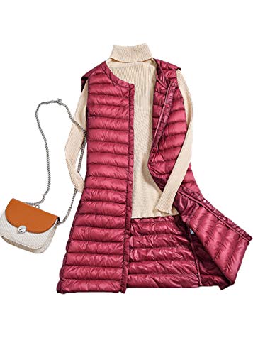 Cocoinsity Mujeres Golpiza Traje De Plumas Peso Ligero Chaqueta Chaleco Acolchada Abrigo Chaleco Añádase: Tamaño Rojo L Cover