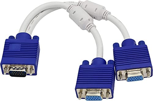 HiperAds VGA Y Splitter Cable 1 Male VGA to 2 Female VGA Splitter Cable,Male to Male VGA Cable,Support PC/Monitor/LCD/LED,Projector,VGA to VGA Converter Adapter Cable (Pack of 1),Blue (B0BWYW2TWL) Amazon Price History, Amazon Price Tracker