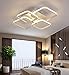 RDYL Plafonnier LED Lampe de Salon avec télécommande Gradation 3000K-6500K, métal Acrylique créatif carré Creux Design plafonnier Chambre hôtel Hall décoration Lampe,4 heads/36w