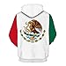 Hisayhe Unisex Fashion Sweatshirt Pullover 3D Mexico Flag Graphic Hoodie,Colour1,XL
