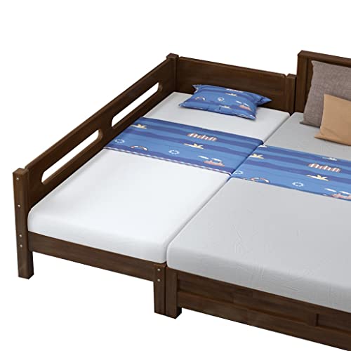 Solid Wood Bed Frame, With Mattress, Bedroom Widening Furniture Bed, Wood Slat Support Splicing Widening Bed For Adults, Kids, Toddlers, Teenagers (Color : Style 1, Size : 180X80X40Cm) #TOP18