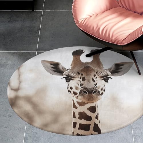 Tapis rond girafe pour chambre d'enfant tapis de sol antidérapant 90 cm