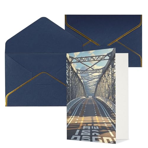 STVYUKL O[eBOJ[h t Thinking of You Card Road Bridge Happy Birthday  ҏ 󔒂̃J[h @ 4x6