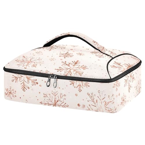 BOESI Graffiti Snowflake Pattern Insulated Casserole Dish Bag Lunch Bag Insulated Insulated Food Bag Reusable for Holding Hot and Cold Food Suitable for Potluck Parties/Picnics/Cookouts