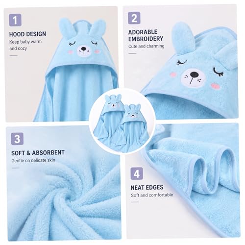 Serviette de bain pour bébé douce serviette bain à capuche polaire corail 2pcs