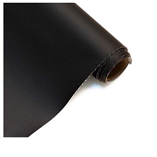 Tissu en cuir étanche de 140 cm de largeur en similicuir vinyle noir pour couture