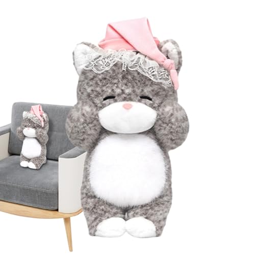 Stuffed Animal Cat - Cute Sleepy Toy Doll, Cat Pillow, Plush 13.8 Inch Short Plush Kitten Doll, Soft Decorative Cushion, Cute Hu