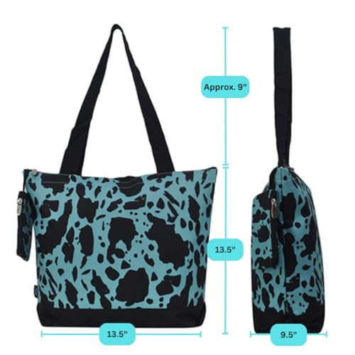 Image of NGIL Medium Top Zipper Closure Canvas Tote Bag with Attached Matching Coin Purse For Moms and Nurses