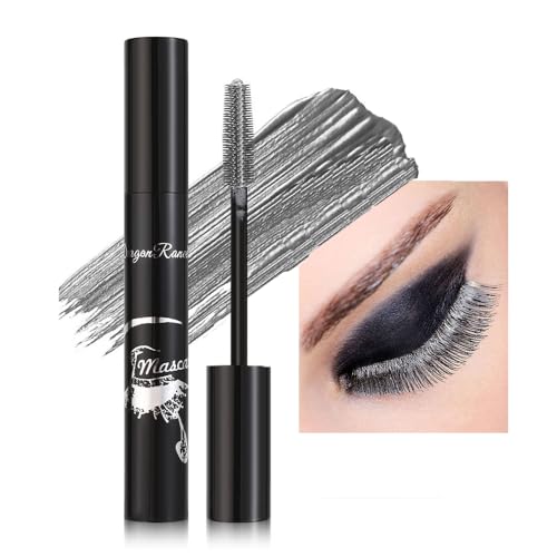  GL-Turelifes Silver Mascara Sensational Colorful Mascara Charming, Limitless Length & Volume, Flex Tower Brush, Thick & Long Eyelash Waterproof and Smudge-proof Eyes Makeup (#02 Silver)