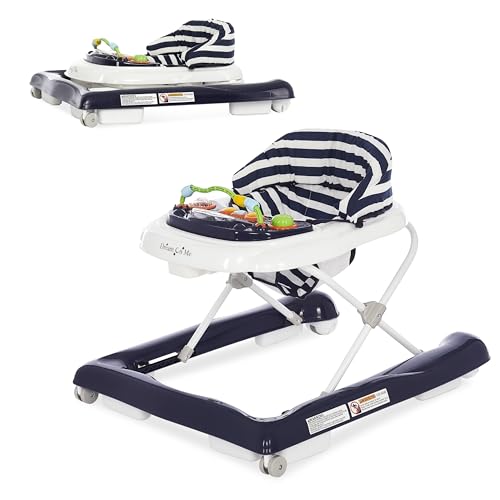 Image of Dream On Me 2-in-1 Ava Baby Walker, Easy Convertible Baby Walker, Walk Behind, Height Adjustable Seat, Added Back Support, Detachable-Toy Slate, Navy