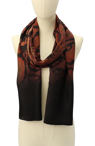 womens Flow Large Hair Scarf, Silk Accessory Snake Print Pattern, Lightweight Fabric3