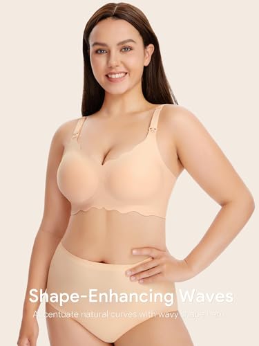 HBselect Schwangerschafts Still BH Nahtloser Still BH Still-Bustier Seidig Nursing Bra Stillen und Schlaf Ohne Bügel für Damen A L