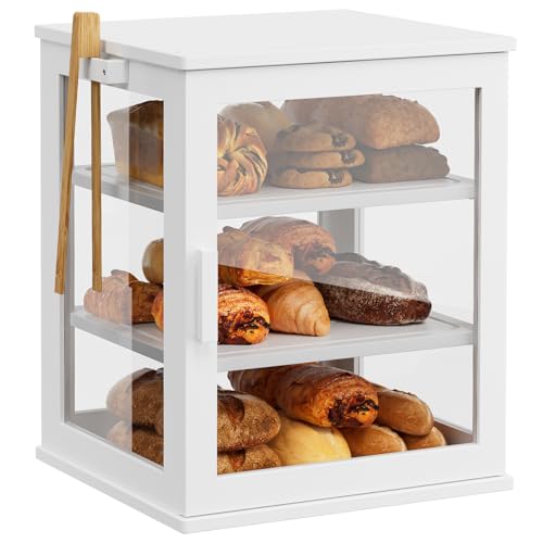 WOWLIVE Bread Box for Kitchen Countertop, Large 3 Layers Bread