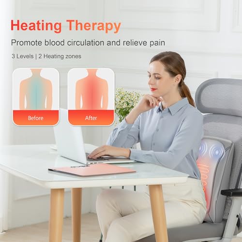 COMFIER Shiatsu Lower Back Massager for Pain, Neck and Back Massage with Heat, 4D Kneading Massage Pillow Gifts for Women Men, Deep Tissue Shiatsu Massager, Men Gifts - Image 5