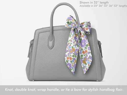 Liberty London Purse, Head or Neck Scarf - Betsy Lavender Purple Skinny Scarf - Headband, Handbag flair - Silky Floral Tana Lawn Cotton - Choose Length3