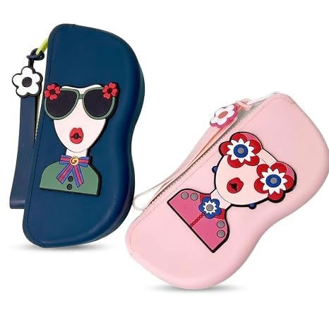 Soft Silicone Glasses Case with Zipper & Wrist Strap | Waterproof Eyeglasses & Sunglasses Storage Pouch | Portable Protective Spectacle Holder for Men, Women & Kids (PACK OF 1)-image-7