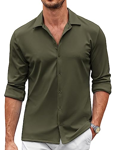COOFANDY Men's Casual Button Down Shirt Wrinkle Free Shirts Long Sleeve Dress Shirt