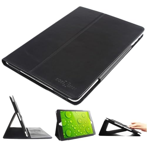 iPad Pro 9.7 Case, BoriYuan Vintage Genuine Leather Slim Folio Flip Stand Smart Cover for Apple iPad Pro 9.7 Inch with Magnetic Sleep/Wake Function, Black