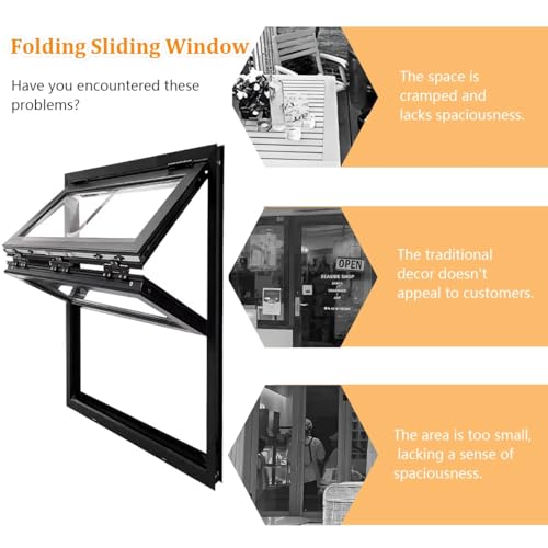 Ventana plegable de aluminio para servir comida en terrazas y cafeterías 4