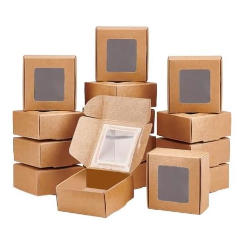 BENECREAT 30 Pack Kraft Paper Gift Boxes Cover