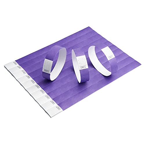 Lot de 100 Bracelets Tyvek Violet 19mm - Bracelets papier pour sécurité et évènements - Indéchirables - Légers et résistants à l'eau Cover
