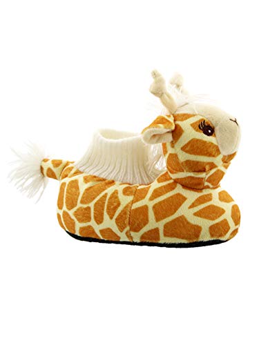 Yankee Toy Box Plush Giraffe Animal Toddler Boys Girls Sock Top Slippers (3-4 M US Toddler, Giraffe Yellow)