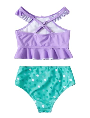 Image of Disney Elsa Princess Toddler Girls Two Piece Tankini Top and Bow Tie Bikini Bottom Beach Swimsuit Set