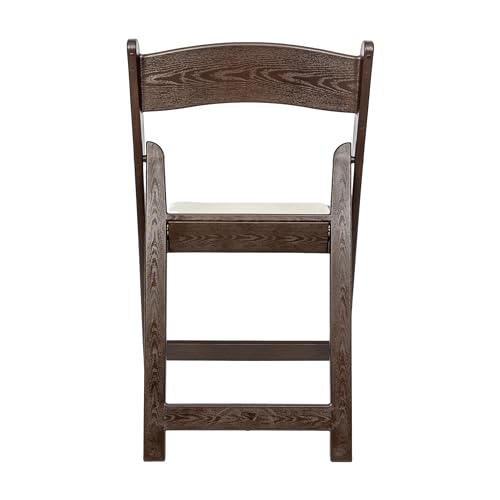 Image of Flash Furniture Hercules Commercial Indoor /Outdoor Folding Event Chair, Wood Look, Weather-Resistant, Lightweight Design, Versatile Use, Dark Brown