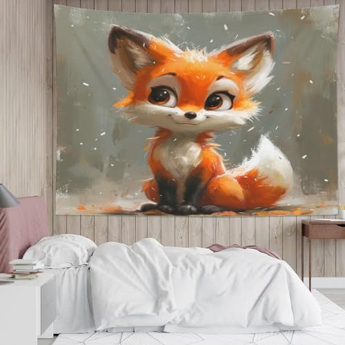 Tapiz decorativo de zorro para crear un ambiente cálido y lleno de magia en tu habitación 4