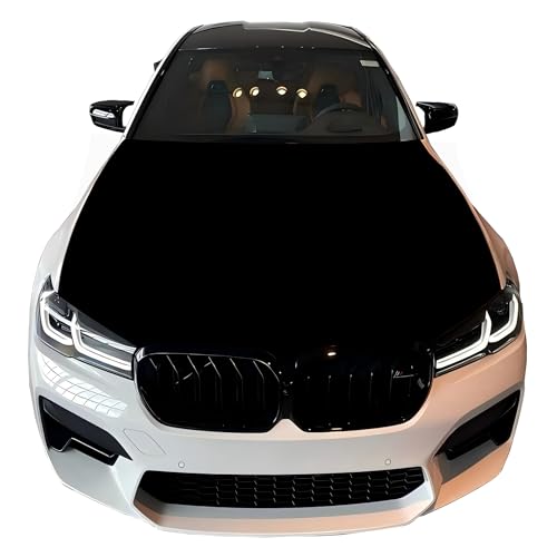 Image of Black Car Hood Cover 4X5 Ft Polyester Car Bonnet Banner,Elastic Fabrics Can be Washed Suitable for SUV and Pickup Trucks