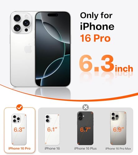 TORRAS Ostand Q3 Air for iPhone 16 Pro Case with Real Airbags, Fit for MagSafe, 360 Magnetic Stand, Mil-Grade Protection, Camera Control Button, Shockproof & Stylish Case for iPhone 16 Pro 6.3