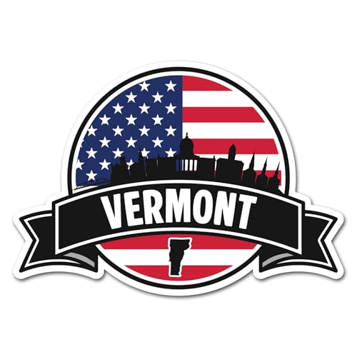 Image of 2 x 10cm Vermont Vinyl Stickers - State America USA United States City Flag Travel Holiday Geography Location Decal Scrapbook Sticker #83237
