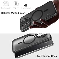 Cresee Hülle für Xiaomi 15T Pro, Magnetische Case Kompatibel mit Magsafe, Matte Transluzente Harte Rückseite + Weiche TPU Bumper Handyhülle mit Magnet Stoßfest Schutzhülle Cover, Schwarz – Ansicht 5