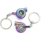 Spinning Turbo Keychain Titanium Rainbow Multi Color Chrome - Ships from USA!