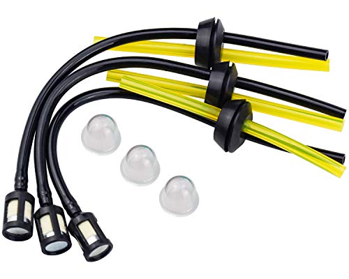 3 Universal Kit de filtros de gasolina Filtro Universal de Gasolina con Manguito y Junta Universal Tubo de Gasolina de Combustible para cepillo cortador cortadora cortacésped cepillo cortador Tijeras