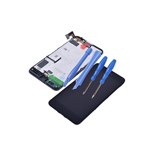 MovTEK para Nokia Lumia 630 635 LCD Pantalla Táctil Digitalizador Vidrio Completa con Marco Reemplazo y Herramientas (Negro)