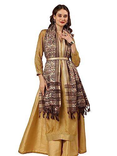 DUPATTA BAZAAR Women's Floral Silk Blend Dupatta