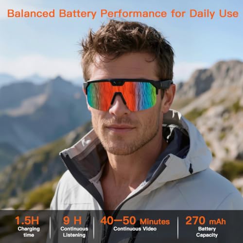 Image of GenXenon AI Smart Glasses with Camera for Cycling & Outdoor Sports - Orange