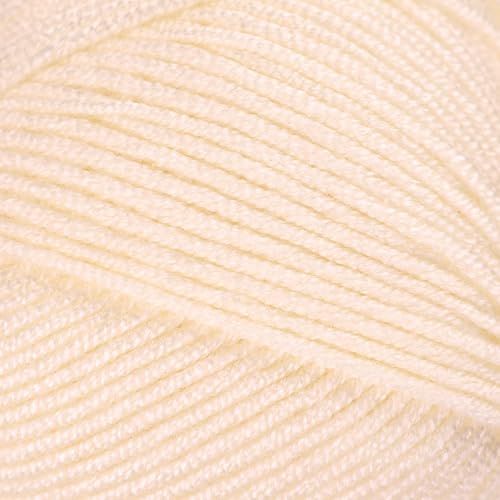 Image of 3 Skeins of Makromecity Softee Baby Yarn,%100 Premium Anti-Pilling Acrylic, 3.5 Oz, 273 yd (100gr /250 mt) Each, Soft Yarn for Crocheting and Knitting (Cream, 3 Skeins)