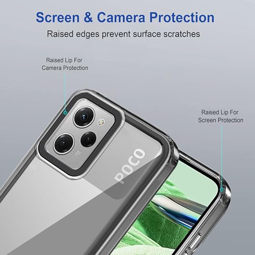 Image of Zapcase Back Case Cover for Poco X5 Pro 5G | Compatible for Poco X5 Pro 5G Back Cover | Case Cover with Camera Protection | (TPU + PC | Translucent Black)
