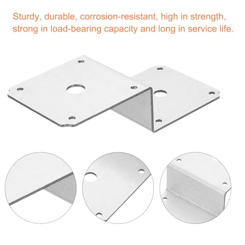 Support en Z de fixation en acier avec équerre double angle argenté x10