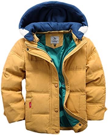 Valentina Kids Winter Latest Thicken Hooded Jacket Warm Quilted Coat Casual Outdoor Cool Cute for Boys Girls Autumn Spring Yellow