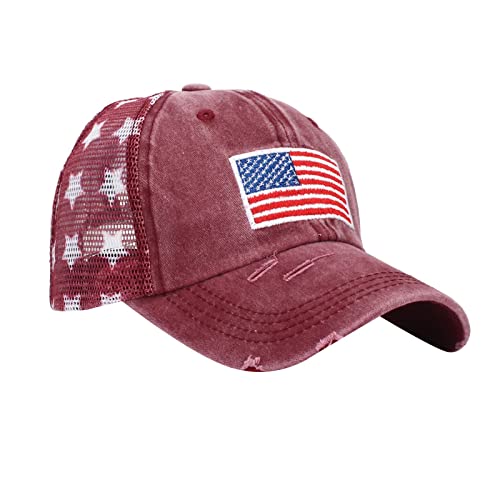 American Flag Baseball Caps For Men Women Studded Rhinestone Shiny Bling Casual Sports Sun Hat Adjustable Cotton Visors #TOP4