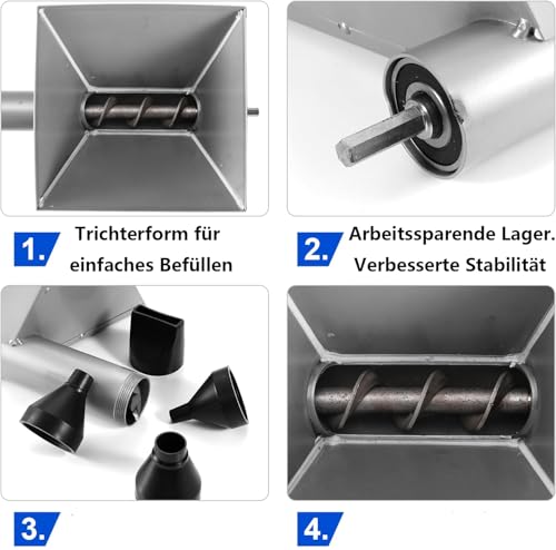 Elektrische Fugenpistole für Mörtel, Elektrische Mörtelspritze Mörtelpresse mit 8 Verschiedenen Düsen (Ganzmetall)