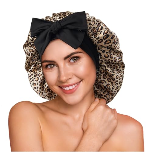YFONG YFONG 100% Mulberry Silk Bonnet for Sleeping Women Men, Large Double Layer