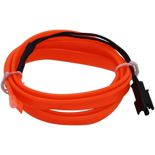 Recambo 2M EL Wire LED Ambiente Lighting 12V Flexible Neon Lichtleiste Innenbeleuchtung für Auto, Inverter Incluir, estanco Ambientellicht für PKW, Orange