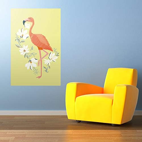 Walls By Me - Peel and Stick Poster Print Pink and White Birds Wall Art 2828-8in x 12in (20x31cm) -, Repositionable and Removable - Unframed