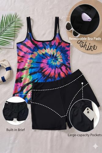 Image of Tempt Me Plus Size Tankini Swimsuits - Women Two Piece Tankini Top with Shorts Flowy Swimsuit 2025 Bathing Suits