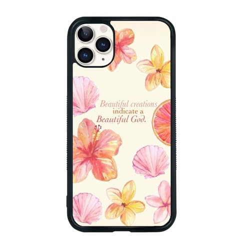 qizjio Summer Phone Case Shockproof Protective Christian Hibiscus Cases for iPhone 11 Pro