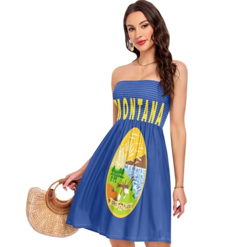 Robe d'été Montana GuoChe pour femme - Coupe décontractée